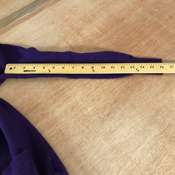 Ralph Lauren Sport 100% Merino Wool Cardigan Women M Purple Button Up Pocket - Picture 9 of 13